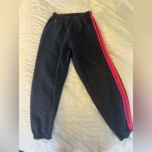 Aviator Nation 5 Stripe Sweatpants in Charcoal - Size Women’s XS